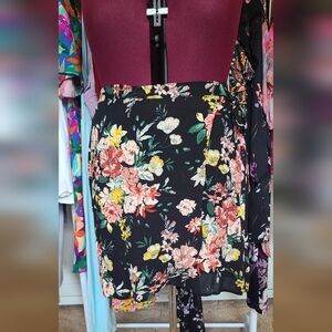 Xhilaration Black Floral Mini Skirt